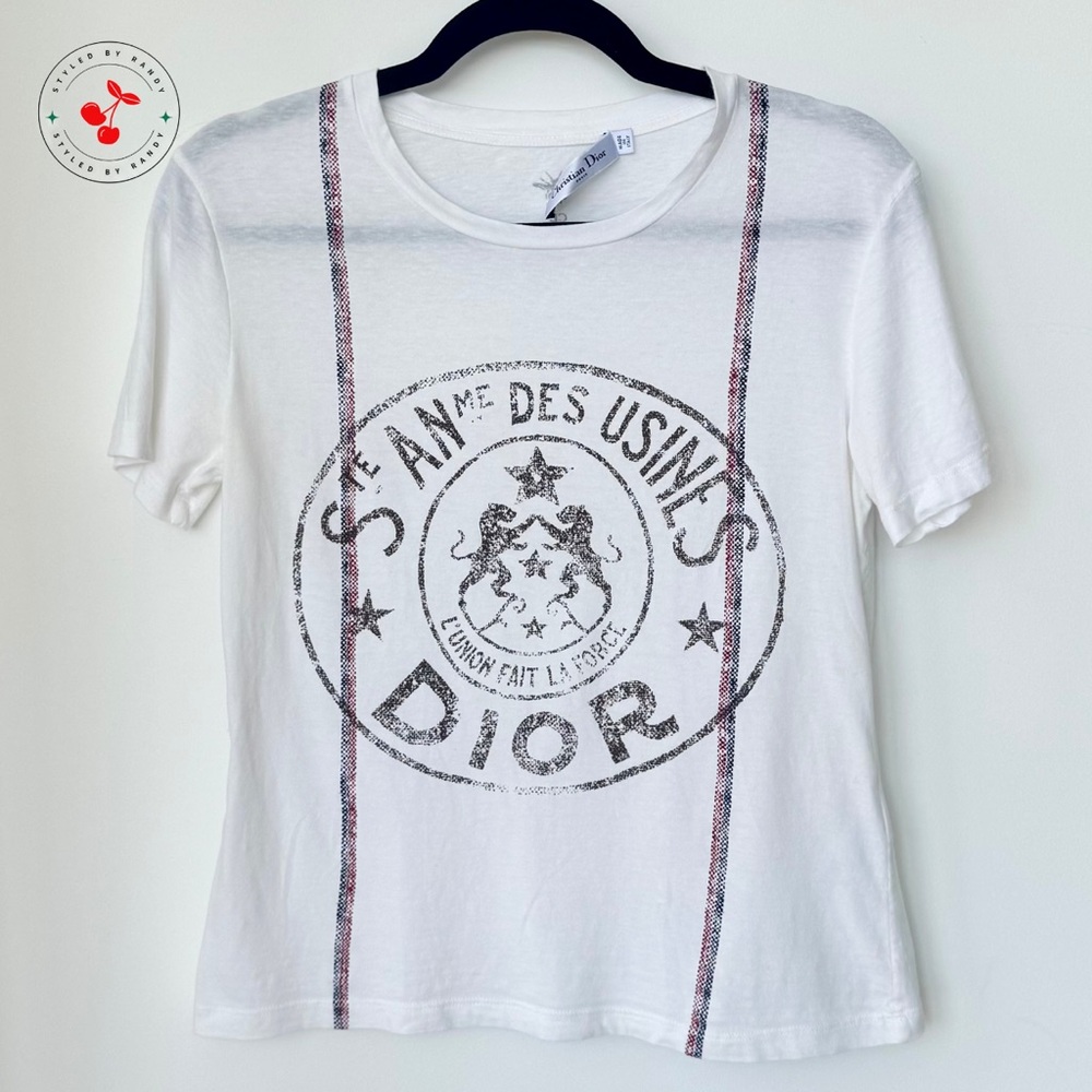 Dior L’union Fait Le Force Union Motif T-Shirt in White